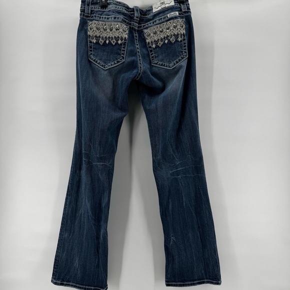Miss Me Denim - Vintage Y2k Miss Me Wilde Aztec Embroidered Diamond Mid-Rise Bootcut Jeans 31x34